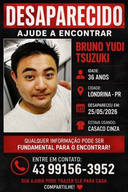 Morador de Arapongas desaparecido ilustrado por uma foto de arquivo de viatura policial com luzes acesas à noite na região norte do Paraná.
