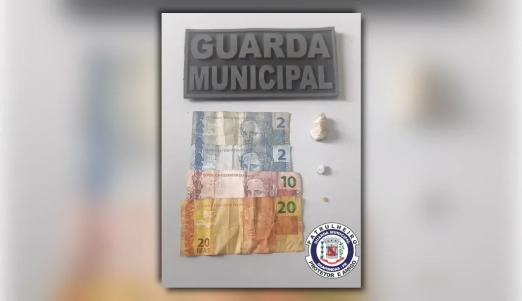 Viatura da Guarda Municipal estacionada durante ocorrência de tráfico de drogas em Arapongas.