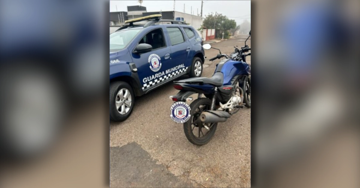 Moto furtada em Arapongas recuperada pela Guarda Municipal na zona leste da cidade