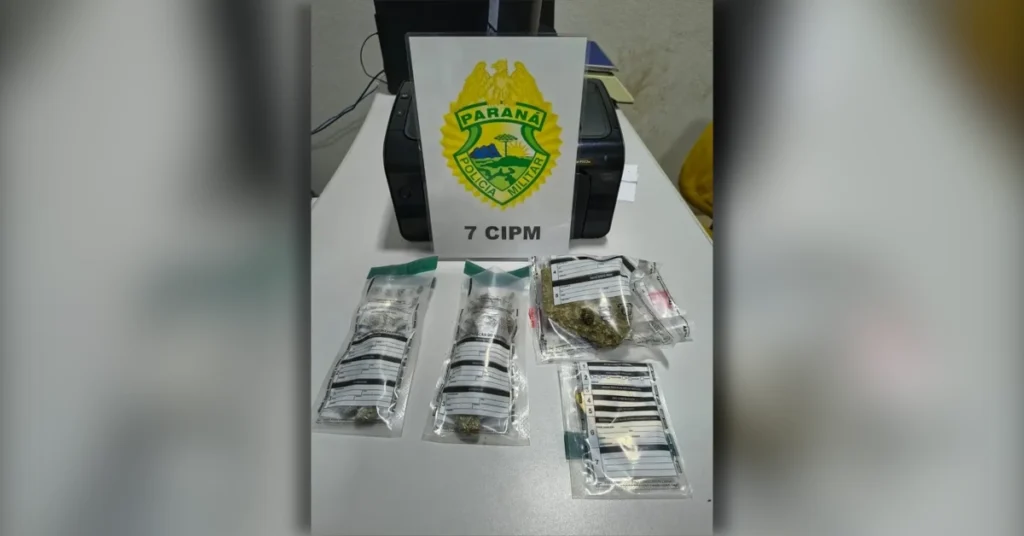 Polícia Militar apreende maconha durante prisão por tráfico de drogas em Arapongas