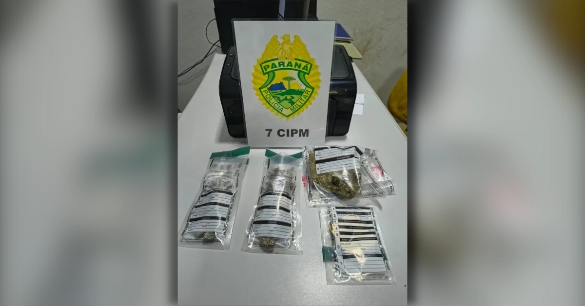 Polícia Militar apreende maconha durante prisão por tráfico de drogas em Arapongas